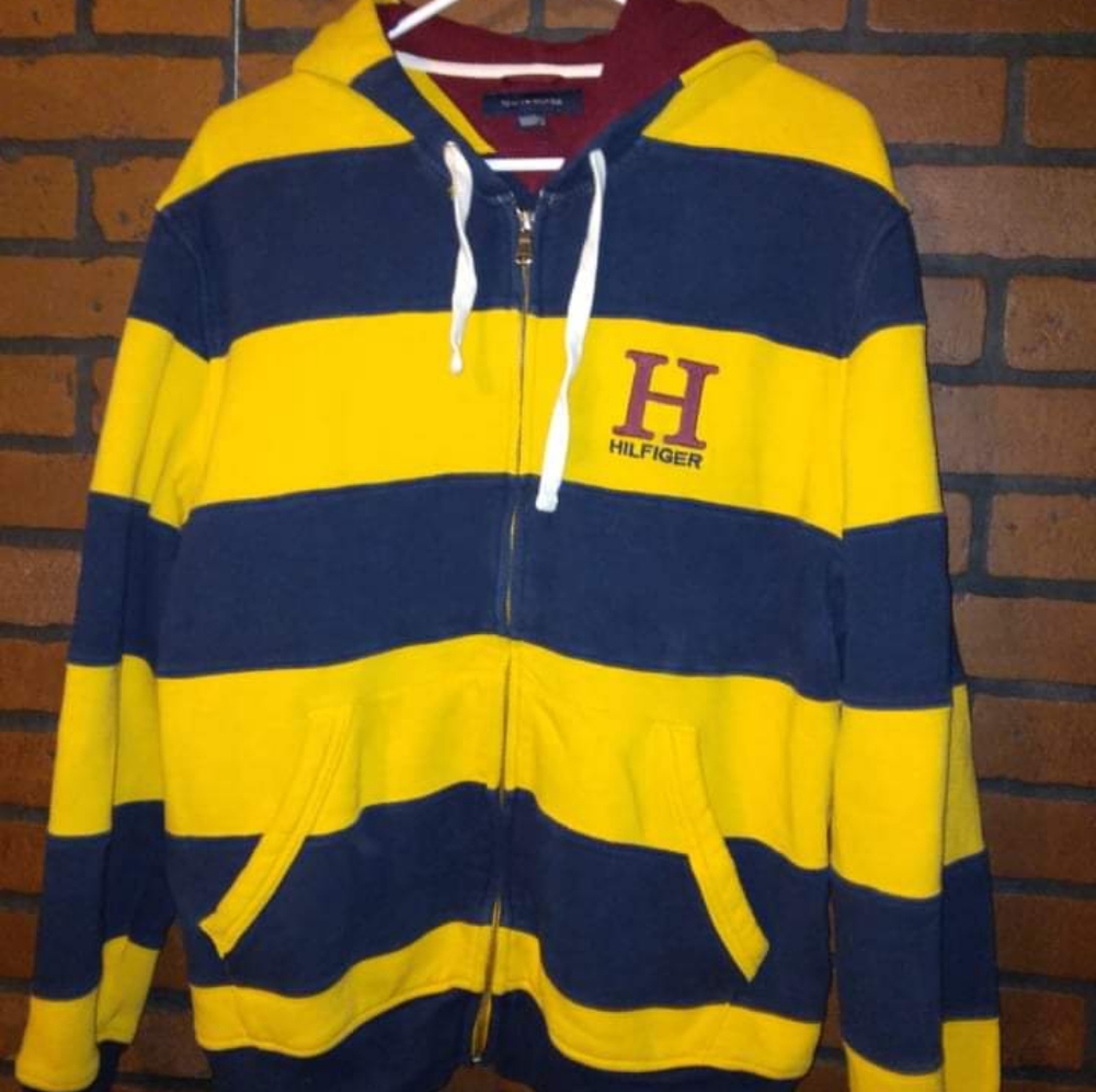Tommy Hilfiger Striped Hoodie Size Large
